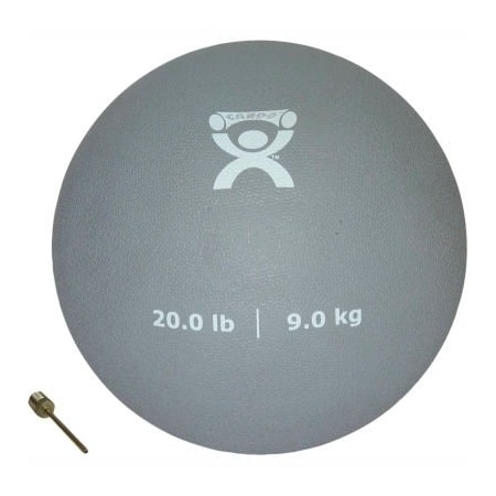 Fabrication Enterprises CanDo Soft Pliable Medicine Ball, 20 lb., 9" Diameter, Silver 466690